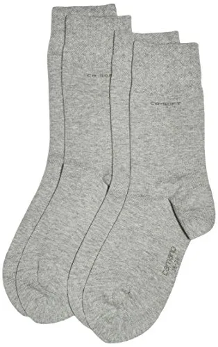 Camano Unisex 2er Pack einfarbige Socken mit verstärkten Zehen und Fersen Damen & Herren Strümpfe, Gr. 35/38 (Herstellergröße: 35/38), Grau (grey 10)