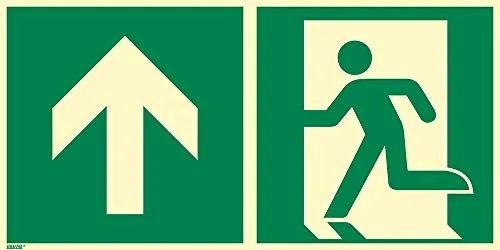 Notausgang Schild Hart-PVC 600 x 300 mm - Sicherheitsschilder für Rettungswege, langnachleuchtend und normgerecht gemäß ASR A1.3/ISO 7010, ideal für den Innen- und eingeschränkten Außeneinsatz.