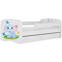 Raumhirsch Kinderbett Elefant, 90x160 cm - Stilvolles Kinderbett mit abnehmbarer Schutzschiene für maximale Sicherheit und praktischer Schublade zur Aufbewahrung von Bettwäsche. Ideal für ein modernes Kinderzimmer.