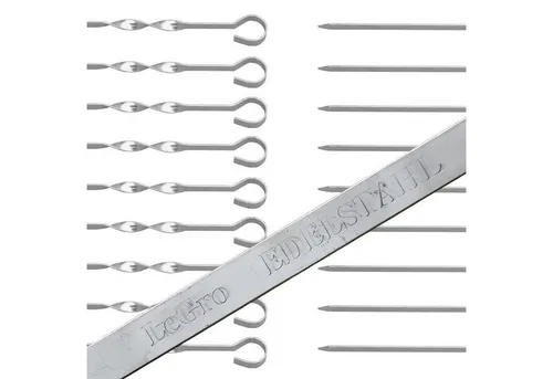 Olymp Handels Gmbh Schaschlikspieße 50er Pack - 60cm Edelstahl Grillspieße - Grillspieße aus rostfreiem Edelstahl, ideal für saftige Schaschlik-Gerichte und Grillpartys, langlebig und hitzebeständig.