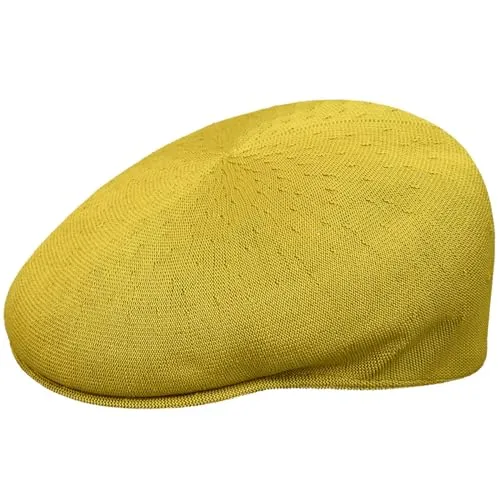 Kangol Tropic Flatcap 504 Schirmmütze Schiebermütze Herrencap Sommercap Damen/Herren - mit Schirm Frühling-Sommer Herbst-Winter Frühjahr Sommer Herbst Winter - L (58-59 cm) senf