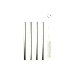 Metaltex Trinkhalme aus Inox-Edelstahl, kurz/gerade, 4-teilig 253182000 , 1 Set