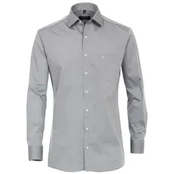 CASAMODA Langarmhemd Hemd unifarben 69er Arm modern FitKent grau 50