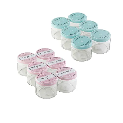 Einmachglas 330 ml 6 Stück love grün oder pink 330 ml Deckel Ø 82 mm Glas neu