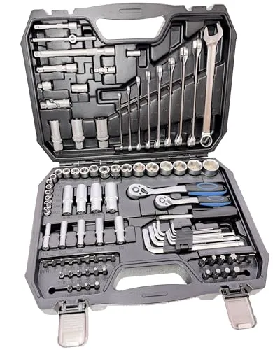 Zoll Knarrenkasten Harley Steckschlüssel Satz Nüsse Nuss Ratschenkasten 92 tlg.