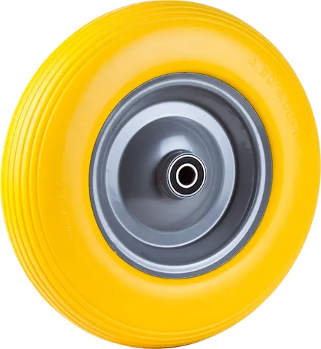 Grafner Schubkarrenrad pannensicher Vollgummi 4.80/4.00-8 - Handgartengeräte-Zubehör, pannensicheres und belastbares Polyurethan-Schubkarrenrad mit robuster Stahlfelge, ideal für stressfreies Arbeiten ohne Aufpumpen.