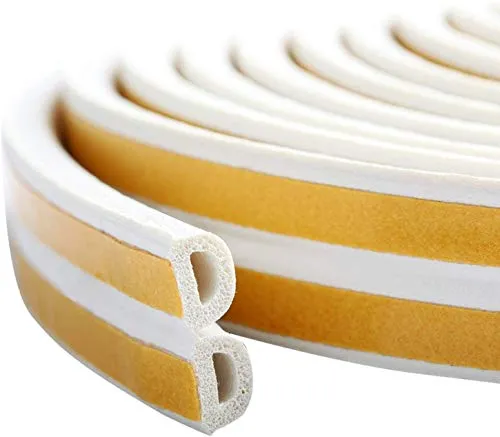 12M Dichtungsband für Türen, Türdichtung Selbstklebendes Fensterdichtung Fenster Anti-Kollision Gummi Schaum Siegel Streifen Schalldämmung (D-Weiß)