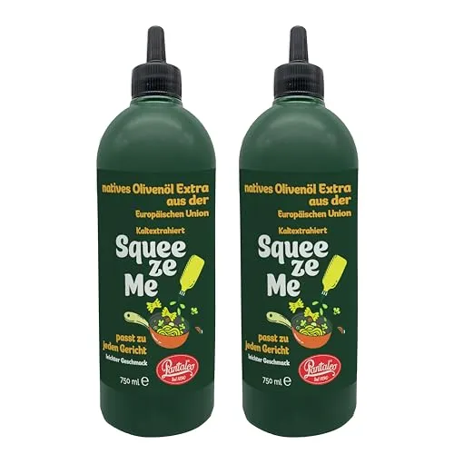 Food-United SqueezeMe Natives Olivenöl Extra 2x750 ml von Pantaleo einfacher Gebrauch & präzise Dosierung, perfekt für Gastronomie & Zuhause, für Pasta, Fisch, Meeresfrüchte, Gemüse, & Fleisch
