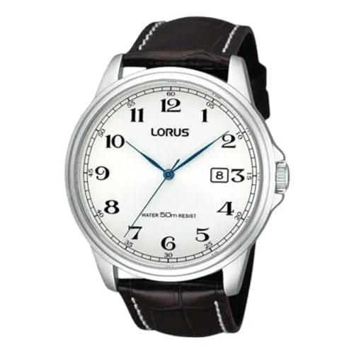 Lorus Herren Analog Quarz Uhr mit Leder Armband - Armbanduhren für Herren, stilvolle Quarz-Uhr mit hochwertigem Lederarmband für eleganten Tragekomfort im Alltag.
