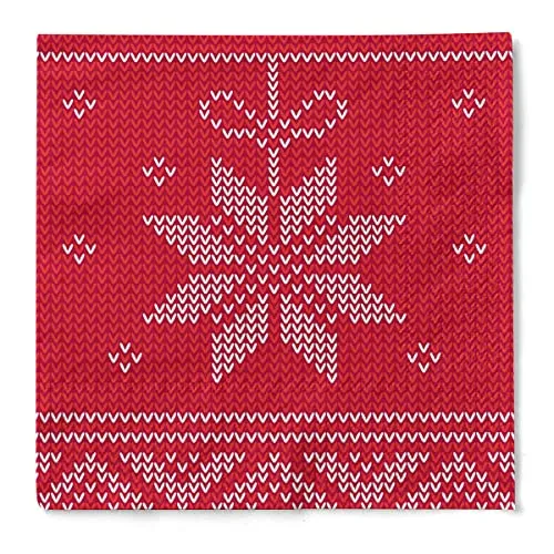 Mank Servietten Premium Einweg-Serviette stoffähnlich und saugstark perfekt für Weihnachtsfeiern & Adventsfeiern Weihnachtsservietten Mick (33 x 33 cm 100 Stück Tissue Rot-Bordeaux)