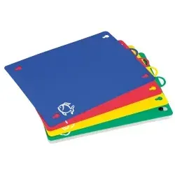 KESPER® Schneideunterlage Set mit 4 bunten Schneidunterlagen - Schneidebretter in verschiedenen Farben, 30 x 20 x 1 cm, ideal zum Schutz Ihrer Oberflächen und zur Vermeidung von Kreuzkontamination in der Küche.