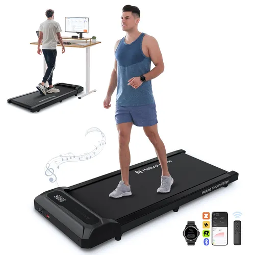 Mobvoi Walking Pad - Tragbares Unter-Tisch-Laufband mit KI - Laufband für Zuhause mit KI-gestütztem Training, kompakt und leicht zu lagern. Ideal für Gehen und Joggen mit einem leisen Motor, der nur 60 dB erzeugt.