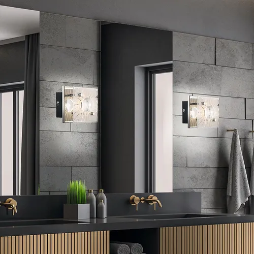 Flurlampe Wandleuchte LED Chrom mit Kristall-Design von Globo