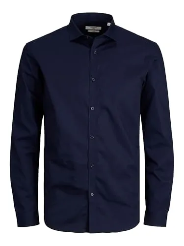 JACK & JONES Herren Jprblacardiff L/S Noos Langarmshirt, Navy Blazer, M EU - Funktionsjacken aus hochwertiger Baumwolle, atmungsaktiv und ideal für sportliche Aktivitäten oder lässige Outfits.