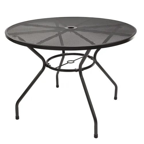 Streckmetalltisch Rund 100 x 72 cm - Gartentisch aus robustem Metall für 4 Personen, ideal für Gartenpartys und Outdoor-Aktivitäten.
