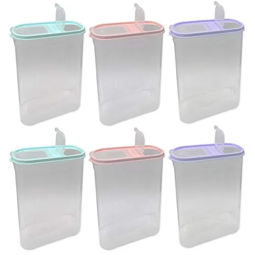 HAC24 6er Set Schüttdose 2,8 Liter - Vorratsdosen-Set für mehr Ordnung in der Küche. Spülmaschinengeeignet, lebensmittelecht und ideal für die Aufbewahrung von Müsli und anderen Lebensmitteln.