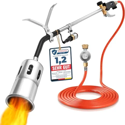 Hansewerk® Abflammgerät mit Piezozündung und 5m Gasschlauch von HANSEWERK