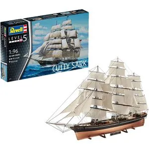 Revell Cutty Sark Model Kit - Maßstab 1:96, detailgetreue Nachbildung des berühmten Klippers mit authentischen Segeln und Metalldetails