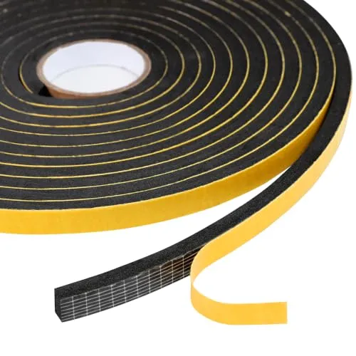 Inwee Dichtungsband Selbstklebend für Türen Fenster 10mm(B) x6mm(D) x10m(L) Türdichtung Zugluftstopper für Gegen Zugluft/Anti-Kollision/Schalldichter/Wasserdichter/Staubdicht Schwarz (2 Rollen je 5m)