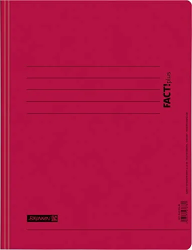 Baier & Schneider Brunnen 102010620, Schnellhefter für A4, Hochwertiger Pressspankarton 375 g/m², 0, 4 mm dick, Fact!Plus, 25 Stück rot