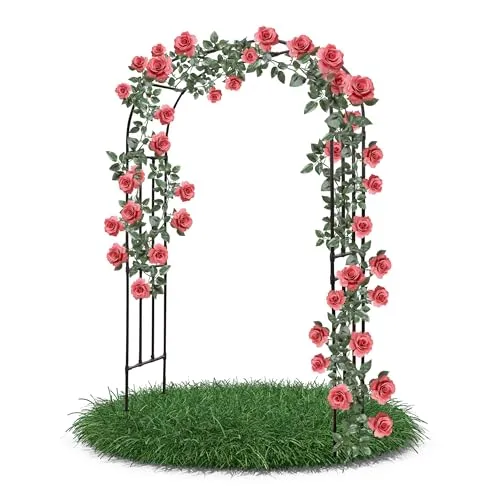 Gartenwelt Riegelsberger Rosenbogen 120x240x40 cm - Rosenbögen: Eleganter PE-ummantelter Stahlbogen für Kletterpflanzen, rostbeständig und einfach ohne Werkzeug montierbar - ideal für jeden Gartenstil.