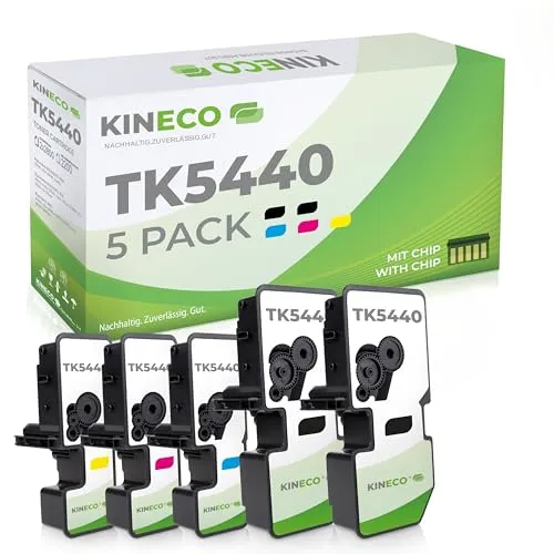 Kineco 5 Toner kompatibel mit Kyocera TK-5440 für ECOSYS MA2100 PA2100 MA2100cfx MA2100cwfx PA2100cwx,PA2100cx(5erPack,Schwarz*2,Cyan,Magenta,Yellow)