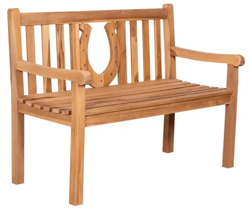 MR. DEKO® Gartenbank Motiv Teakholz | Wetterfeste 2-Sitzer Holzbank - Bänke aus massivem Teakholz, witterungsbeständig und ideal für Garten, Terrasse oder Balkon. Ergonomisches Design für höchsten Komfort beim Entspannen.
