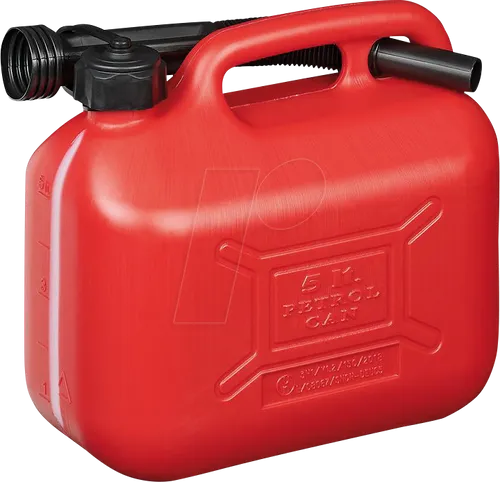 IWH Kraftstoffkanister 5 l rot mit Ausgießer - Sonstiges Autozubehör - UN-geprüfter Kunststoffkanister für Benzin und Diesel, ausgestattet mit Ausgießer und Füllstandsanzeige, ideal für den sicheren Transport auf dem Boot.