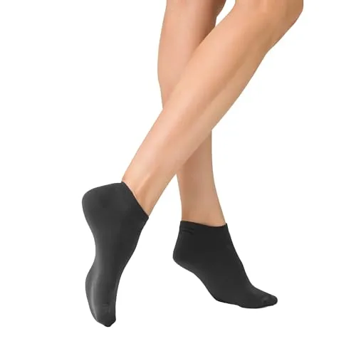KUNERT Damen Sneaker Socken Sensual Cotton druckfreier Bund 128 DEN Antracite 8140 35-38