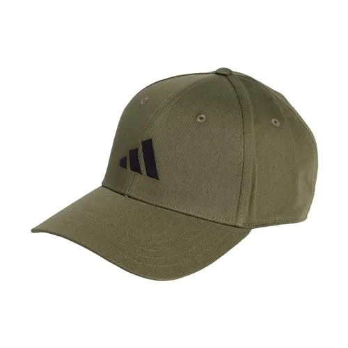 adidas Unisex Baseball Cap Cotton New Logo, Olive Strata/Black, M-L
