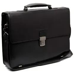 The Chesterfield Brand Salvatore Laptopbag Black - elegante Aktentasche mit optimaler Innenausstattung, ideal für den perfekten Überblick über Ihre Unterlagen