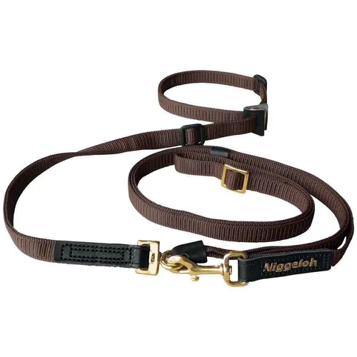 Niggeloh Pirschleine braun schmal 3,6m - Hochwertige Hundeleine für die Jagd und Outdoor, besonders leise, 3,6m lang und 15mm breit, pflegeleicht und wasserabweisend.