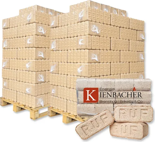 Produktbild RUF Briketts Hartholzbriketts aus Buche und/oder Eiche | 200 x 10 kg Holzbrikett auf Palette | Energie Kienbacher® 2000 kg