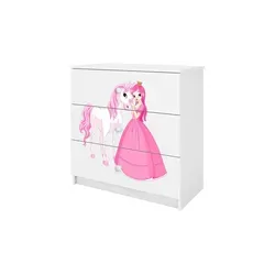 Produktbild Kommode  Prinzessin und Pferd , weiß , Maße (cm): B: 81 H: 80,5