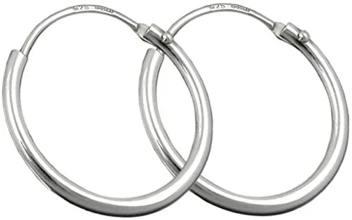 Schmuck Ohrschmuck Silber Ohrringe Silber 925 Creolen klein für Damen und Herren 15 x 1,2 mm glänzend mit Steckverschluss inklusive Schmuckbox