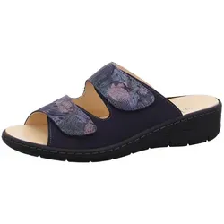 Belvida Damen Pantolette in Blau, Größe 39 - Clogs für Damen mit Lederdecksohle und Wechselfußbett, ideal für individuelle Einlagen und mit flexibler Laufsohle für höchsten Komfort.