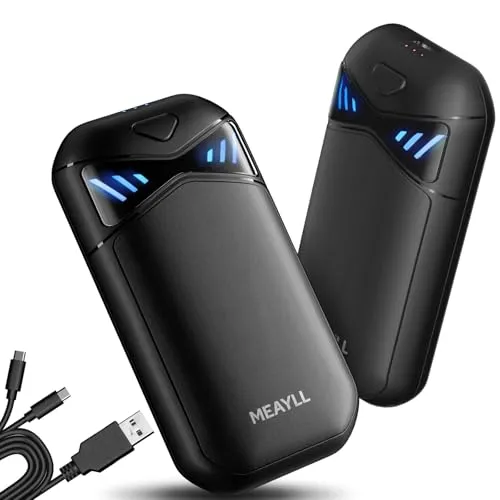 Handwärmer Wiederaufladbar 2er Pack, Magnetischer Taschenwärmer mit LED Anzeige & 6000mAh Akku, 3 Heizstufen Elektrischer Wärmer für Outdoor & Winter, Geschenk für Frauen & Männer