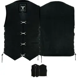 BULLDT Motorradweste GW697 Black Motorrad weste Suedeleder Bikerweste Motorradweste Wildleder 62/5XL