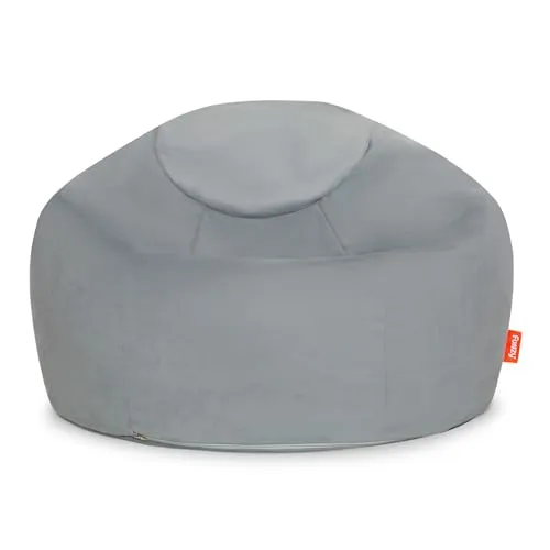 Funzy Sitzsack für Kinder aus Cord mit Füllung aus Schaumstoff, Kindersitzsack für Mädchen und Jungen aus hochwertigen Materialien, Oeko-TEX 100 Zertifiziert mit 3 Jahre Garantie, Mond Grau