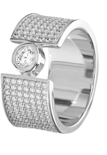 JETTE Damenring 925er Silber mit Zirkonia in silber von JETTE