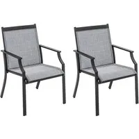 COSTWAY 2er Set Gartenstühle - Komfortable Terrassenstühle mit breiter Sitzfläche und robustem Metallrahmen - Gartenstühle mit 50 cm breiter Sitzfläche für ultimativen Komfort. Ergonomisches Design und strapazierfähiger Stoff sorgen für Entspannung und Langlebigkeit im Freien.
