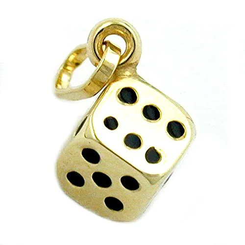 Goldwürfel Anhänger aus 375 Gold für Damen - Eleganter 9 Karat Goldanhänger im Würfeldesign, glänzend und ideal für stilvolle Looks. Perfekt für Halsketten und als besonderes Schmuckstück.