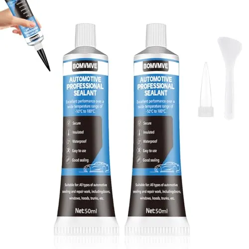 BOMVMVE Karosseriekleber Schwarz, Kfz Dichtmasse, Scheibenkleber Auto, Karosserie Dichtmasse Auto, Temperaturbeständigkeit, Gummi Kleber für Windschutzscheiben, Scheinwerfer, Türdichtungen