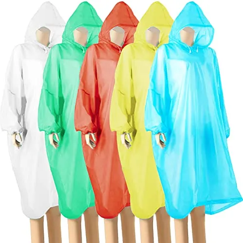 wehers Einweg Regenponcho Set, 5 Stück
