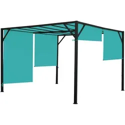 Berlinlodge Pergola, Türkis, Metall, 300x212x300 cm, Sonnen- & Sichtschutz, Pavillons & Pergolas, Pergolas