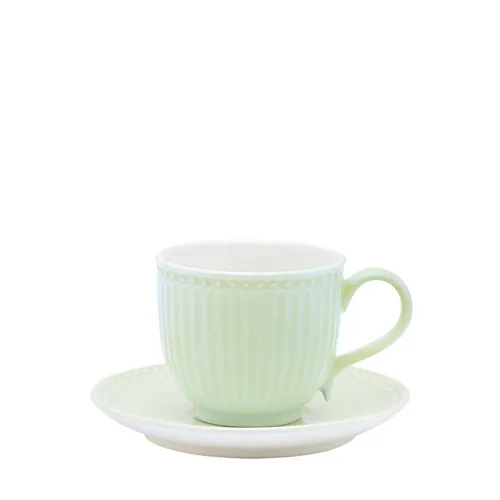 GreenGate Tasse und Untertasse Alice Hellgrün