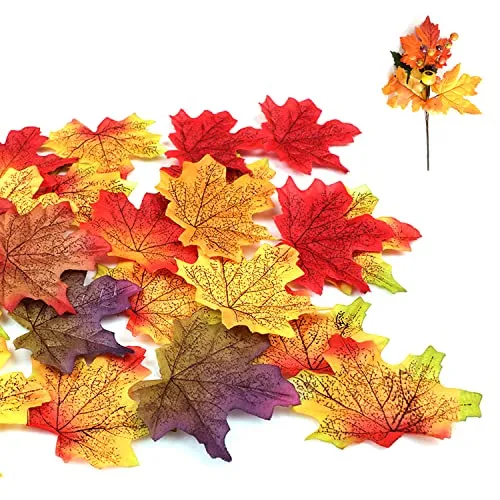 Stück künstliche Herbst Ahornblätter, 8 cm simulierte Ahornblattpflanze, Innenzimmer Klassenzimmer Party Dekoration für Hochzeiten, Fotoszene Requisiten, Herbstpartys, Kunstalben 150