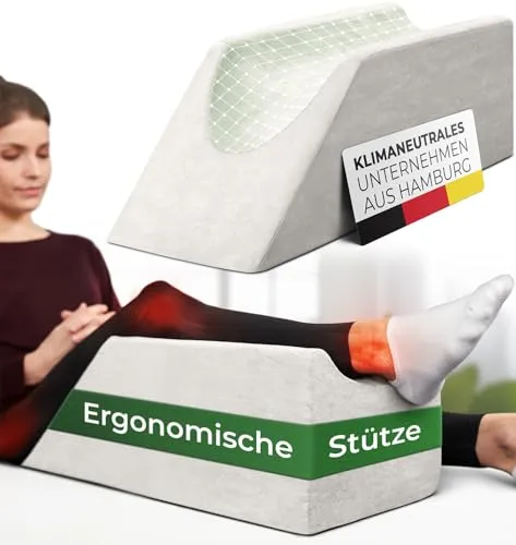 Ergonomisches Venenkissen - Beinhochlagerungskissen für optimalen Komfort - Bettkeil für Beine & Knie, bietet perfekte Unterstützung bei schweren Beinen und entlastet Rücken. Atmungsaktiver Bezug, waschbar und umweltfreundlich.