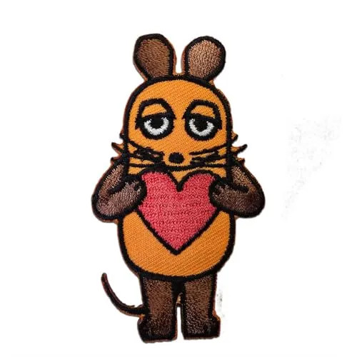 Maus Sendung Mit Der Maus Kinder - Aufnäher, Bügelbild, Aufbügler, Applikationen, Patches, Flicken, Zum Aufbügeln, Größe: 7,5 x 4 cm