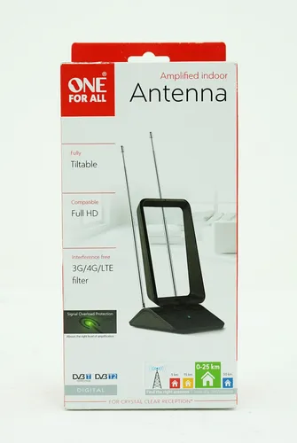 One for All DVB-T/DVB-T2 Indoor/Zimmerantenne – Full HD/HDTV Fernseher TV Antenn